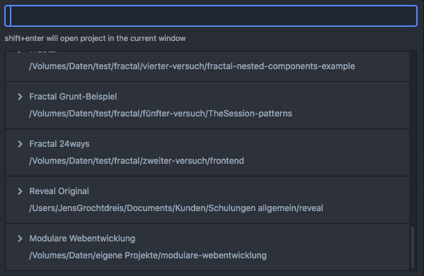 Das Projektmanagement in Atom