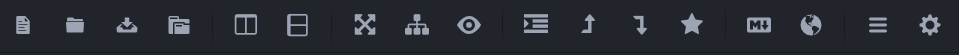 Die Toolbar in Atom, dank der passenden Erweiterung.